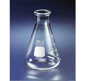 Corning - Pyrex - Narrow Mouth Erlenmeyer Flask with Heavy Duty Rim, Graduated